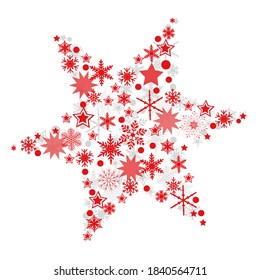 Red snow star - stock vector