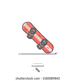 Red Snowboard - Line color icon