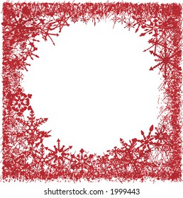 Red snowflake border. Illustration contains no gradients.