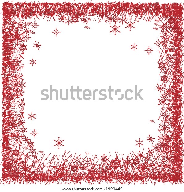 Red Snowflake Border Warm Romantic Feel Stock Vector (Royalty Free) 1999449