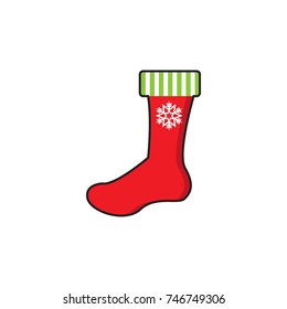 Red Snowflake Christmas Sock