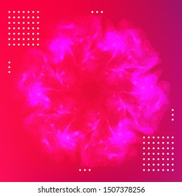 Red Snowflake. Christmas Star. Winter Holiday Background. New Year Abstract Backdrop. Modern Design.