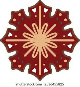 Red Snowflake Cookies for Christmas