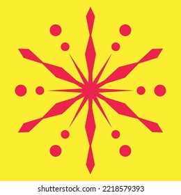 copo de nieve rojo sobre fondo amarillo