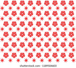 Red snowflake pattern vector, christmas pattern design