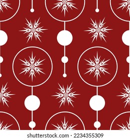 Red snowflake seamless pattern for Christmas holiday decoration. christmas snow december art vector illustration