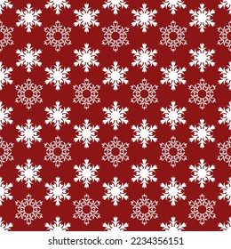 Patrón de copos de nieve rojos sin fisuras para la decoración de las vacaciones de Navidad