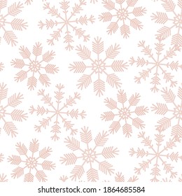 Red snowflake seamless pattern on white winter season art design stock vector illustration for web, for print, for wallpaper, for wrapping paper