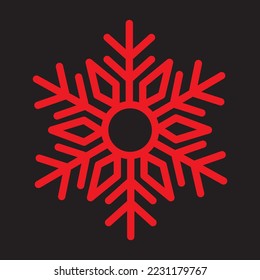 estrella de copo de nieve rojo sobre fondo negro