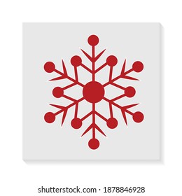 red snowflake with white background