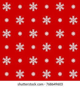 red snowflakes background. vector seamless pattern 