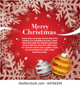 red snowflakes vector background