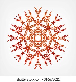 Red snowflakes. Vector illustration