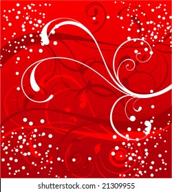 red snowy winter background