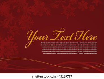 Red snowy winter background