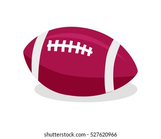 Red Soccer Ball. American Football. Sport Team Game. American Football Sign. American Football Sign. Sportsman. High School Competition. Football Equipment. Playing Sport. Leather Pigskin. Vector