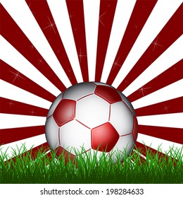 red soccer ball, vector