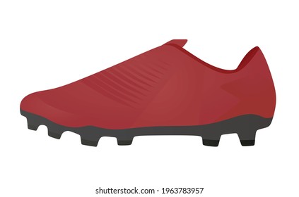 Red soccer boot. vector illustration