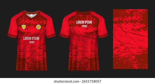 Red Soccer Jersey Mockup com textura angustiada