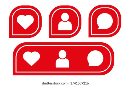 red social media icon vector