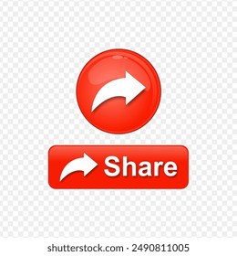 Red social media share icon button