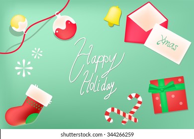 Red Sock Bauble Letter Present and Candy