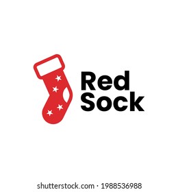 ilustración del icono del vector del logotipo de calceta roja