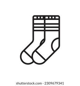 Red Sock Outline Icon Vector Illustration