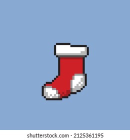 red sock in pixel art style