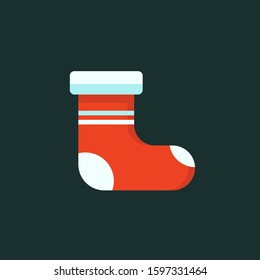 Red socks flat icon.  Suitable for any user interface and user experience