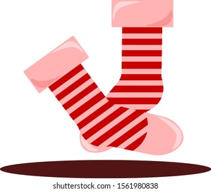 Red socks, illustration, vector on white background.