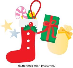 Red socks and present of Christmas
