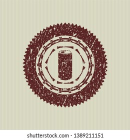 Red soda can icon inside rubber texture