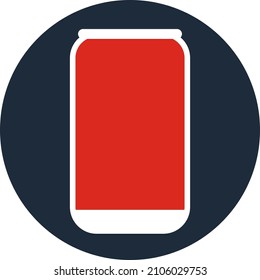 Red soda can, illustration, vector on a white background.