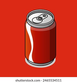 red soda can isolated cola