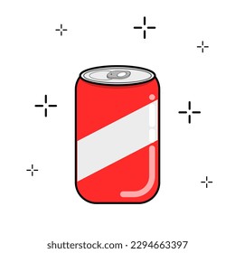 Rote Limonade, Erfrischung im Sommer. Cold Getränkesymbol für Bar, Restaurant, Pub, Diät. Durst, süßes Erfrischungsgetränk. Vektorgrafik mit bearbeitbarer Farbe und Schlaganfall.