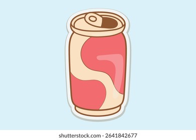 Red Soda Can Sticker Illustration