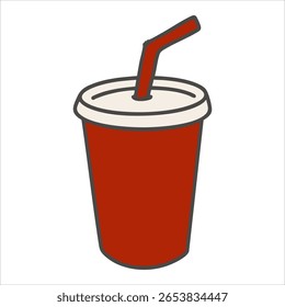 Red Soda Cup with Straw