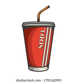 red soda cup vector on white background