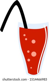 Red soda, illustration, vector on white background.