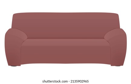 Red Sofa Bed. Vector Illustration 