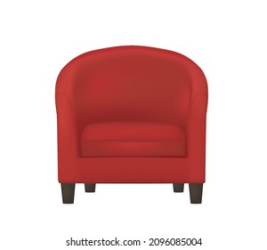 Red sofa chair. vector illustration