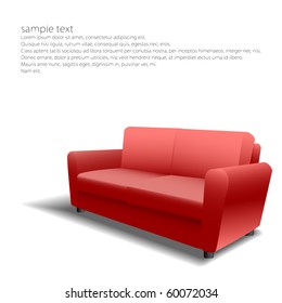 Red sofa design in eps10