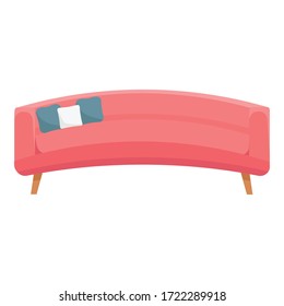 Red sofa icon. Cartoon of red sofa vector icon for web design isolated on white background