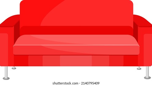 Rotes Sofa, Illustration, Vektorgrafik auf weißem Hintergrund.