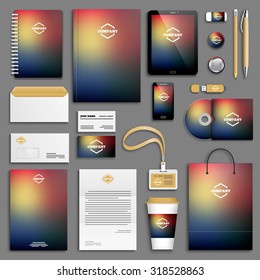 Red soft Corporate identity template set. Business stationery mock-up with logo. Branding design. 