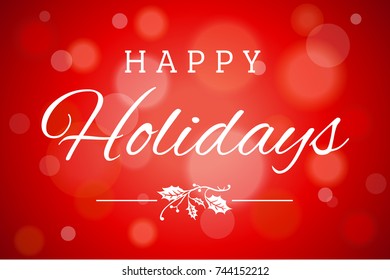 Red Soft Focus Happy Holidays Vector Horizontal Background 1