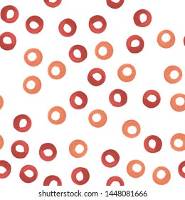 Red and Soft orange a circle Abstract Seamless pattern. Perfect for your design, textile, pattern fills, box, posters, cards, web page background etc. Pattern under the mask. Vector.