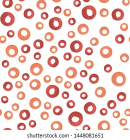 Red and Soft orange a circle Stylish Seamless pattern. Perfect for your design, textile, pattern fills, box, posters, cards, web page background etc. Pattern under the mask. Vector.