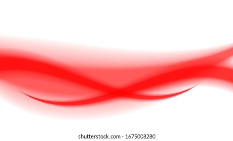 red soft wave shape graphic on white background, abstract red graphic smooth shape for banner copy space, blurred gradient red wavy swirl soft effect, beautiful red white wave curve for backdrop